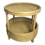 Βοηθητικό τραπέζι Moody pakoworld pe rattan σε φυσική απόχρωση Φ55x51εκ - Image 3