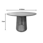 Τραπέζι Kenda I pakoworld mindi ξύλο σε φυσική απόχρωση Φ150x75εκ - Image 5