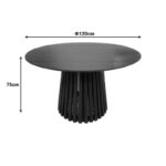 Τραπέζι Kenda I pakoworld mindi ξύλο μαύρο Φ120x75εκ - Image 4