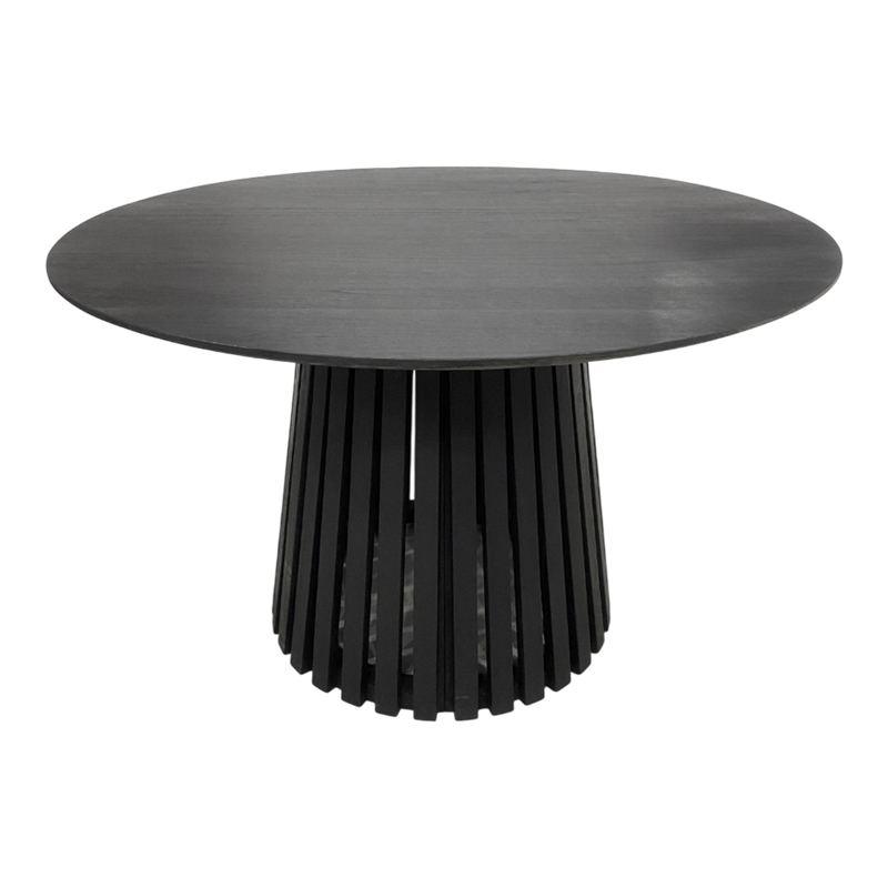 343-000123 Τραπέζι Kenda I pakoworld mindi ξύλο μαύρο Φ120x75εκ