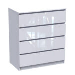 Συρταριέρα Dicama pakoworld mdf σε λευκη glossy απόχρωση 90x47x101εκ