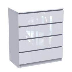 Συρταριέρα Dicama pakoworld mdf σε λευκη glossy απόχρωση 90x47x101εκ