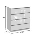 Συρταριέρα Dicama pakoworld mdf σε λευκη glossy απόχρωση 90x47x101εκ - Image 4