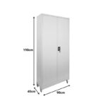 Μεταλλική ντουλάπα Ugren pakoworld ανοιχτό γκρι 90x40x190εκ - Image 4