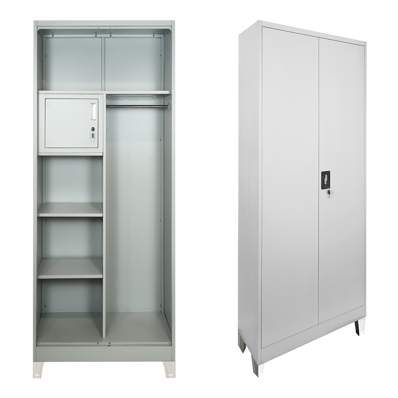 378-000024 Μεταλλική ντουλάπα Zogi pakoworld με χώρισμα σε ανοιχτό γκρι 70x40x190εκ
