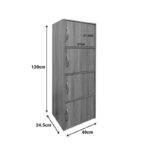 Ντουλάπι-στήλη Soline pakoworld σε sonoma απόχρωση 40x34.5x120εκ - Image 5