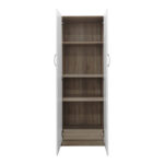 Ντουλάπα δίφυλλη Athos pakoworld σε sonoma-λευκή απόχρωση 60x42x180εκ - Image 3