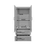 Ντουλάπα δίφυλλη με 2 συρτάρια Alvia pakoworld wenge 80x51.5x180εκ - Image 6