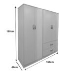 Ντουλάπα τετράφυλλη Athos pakoworld λευκή 160x42x180εκ - Image 4