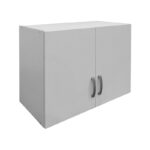 Ντουλάπα εξάφυλλη με συρτάρια και πατάρι Athos pakoworld λευκή 240x42x240εκ - Image 4