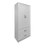Ντουλάπα εξάφυλλη με πατάρι Athos I pakoworld λευκή 240x42x240εκ - Image 2