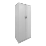 Ντουλάπα εξάφυλλη με πατάρι Athos I pakoworld λευκή 240x42x240εκ - Image 4