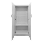 Ντουλάπα εξάφυλλη με πατάρι Athos I pakoworld λευκή 240x42x240εκ - Image 5