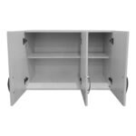 Ντουλάπα πεντάφυλλη με πατάρι Athos pakoworld λευκή 170x42x240εκ - Image 7