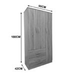 Ντουλάπα πεντάφυλλη με πατάρι Athos pakoworld λευκή 170x42x240εκ - Image 10