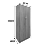 Ντουλάπα τετράφυλλη Athos Ι pakoworld sonoma-ανθρακί 160x42x180εκ - Image 4