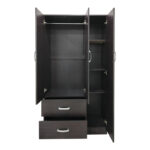 Ντουλάπα πεντάφυλλη με πατάρι Athos pakoworld wenge 170x42x240εκ - Image 3