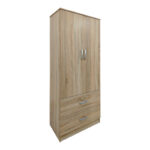 Ντουλάπα πεντάφυλλη με πατάρι Athos pakoworld sonoma 170x42x240εκ - Image 4