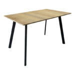 Τραπέζι Squaro pakoworld sonoma mdf με μαύρα μεταλλικά πόδια 120x70x75εκ - Image 2