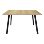 Τραπέζι Squaro pakoworld sonoma mdf με μαύρα μεταλλικά πόδια 120x70x75εκ - Image 3