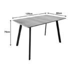 Τραπέζι Squaro pakoworld sonoma mdf με μαύρα μεταλλικά πόδια 120x70x75εκ - Image 6