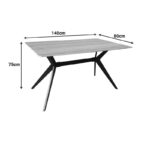 Τραπέζι Ezali pakoworld sonoma mdf με μαύρα μεταλλικά πόδια 140x80x75εκ - Image 6