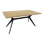 Τραπέζι Ezali pakoworld sonoma mdf με μαύρα μεταλλικά πόδια 160x90x75εκ - Image 2