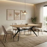 Τραπέζι Ezali pakoworld sonoma mdf με μαύρα μεταλλικά πόδια 160x90x75εκ
