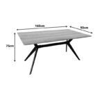 Τραπέζι Ezali pakoworld sonoma mdf με μαύρα μεταλλικά πόδια 160x90x75εκ - Image 6