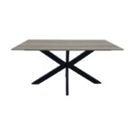 Τραπέζι Bethan pakoworld sonoma με γκρι mdf και μαύρο μέταλλο 160x80x75εκ - Image 2