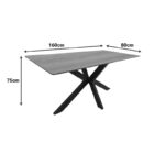 Τραπέζι Bethan pakoworld sonoma με γκρι mdf και μαύρο μέταλλο 160x80x75εκ - Image 4