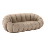 Καναπές Embrace pakoworld βελούδο σε μπεζ απόχρωση 180x105x65εκ - Image 2