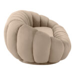 Καναπές Embrace pakoworld βελούδο σε μπεζ απόχρωση 180x105x65εκ - Image 3