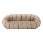 Καναπές Embrace pakoworld βελούδο σε μπεζ απόχρωση 180x105x65εκ - Image 4