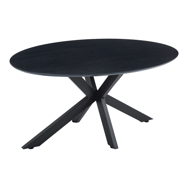 392-000019 Τραπέζι Makrey pakoworld μαύρο mdf- μεταλλικά πόδια 160x90x75εκ