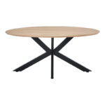 Τραπέζι Makrey pakoworld sonoma mdf- μαύρα μεταλλικά πόδια 160x90x75εκ - Image 2