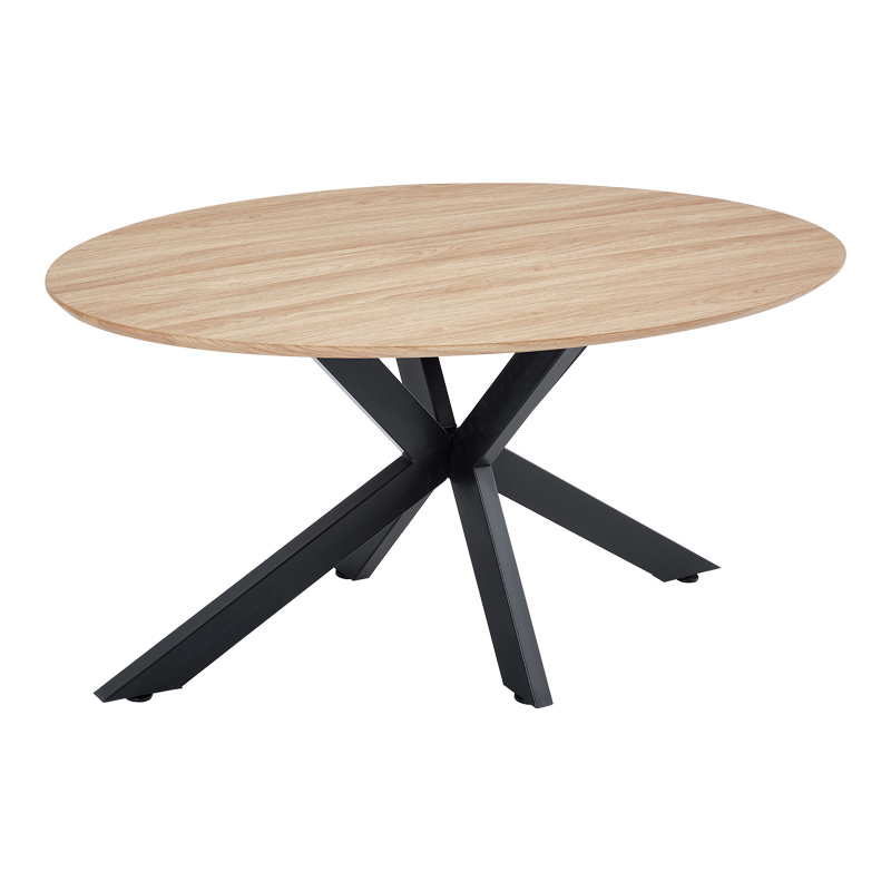 392-000020 Τραπέζι Makrey pakoworld sonoma mdf- μαύρα μεταλλικά πόδια 160x90x75εκ
