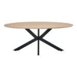 Τραπέζι Makrey pakoworld sonoma mdf- μαύρα μεταλλικά πόδια 180x90x75εκ - Image 2