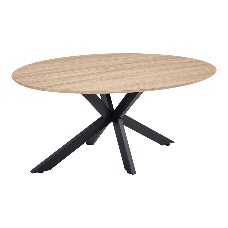 392-000022 Τραπέζι Makrey pakoworld sonoma mdf- μαύρα μεταλλικά πόδια 180x90x75εκ
