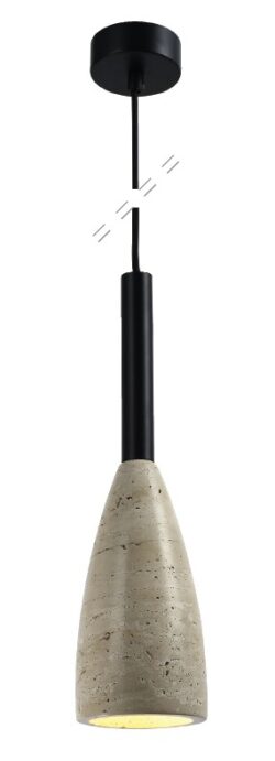InLight Κρεμαστό φωτιστικό γκρι από travertine marble 1XΕ27 D:10 x 35cm (4091)