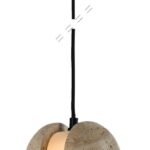 InLight Κρεμαστό φωτιστικό γκρι από travertine marble 1XG9 D:13 x 14cm (4092)