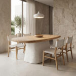 Τραπέζι Fessen pakoworld ξύλο ελάτου-mdf oak-λευκό 180x90x78εκ - Image 2