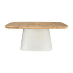 Τραπέζι Fessen pakoworld ξύλο ελάτου-mdf oak-λευκό 180x90x78εκ - Image 3