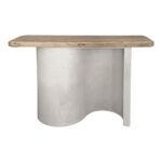Κονσόλα Jeckie pakoworld ξύλο ελάτου-mdf oak-λευκό 120x38x80εκ - Image 3