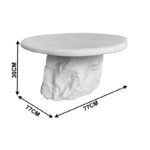 Τραπέζι σαλονιού Zinol pakoworld mdf-polyresin λευκό Φ77x36εκ - Image 4