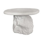 Βοηθητικό τραπέζι Zinol pakoworld mdf-polyresin λευκό Φ58x41εκ - Image 2
