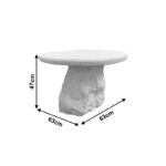 Βοηθητικό τραπέζι Zinol pakoworld mdf-polyresin λευκό Φ58x41εκ - Image 4