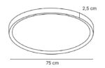Inlight Πλαφονιέρα οροφής LED 60W 3CCT (by switch on base) σε μαύρη απόχρωση D:75x2,5cm (42036-AA-Black) - Image 3