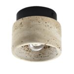 InLight Πλαφονιέρα οροφής γκρι από travertine marble 1XE27 D:12cm (42046)