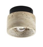 InLight Πλαφονιέρα οροφής γκρι από travertine marble 1XE27 D:12cm (42046)